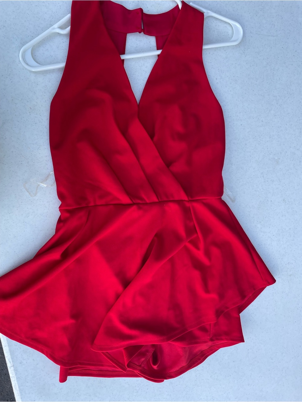Purple Snow Red Sleeveless V-Neck Romper